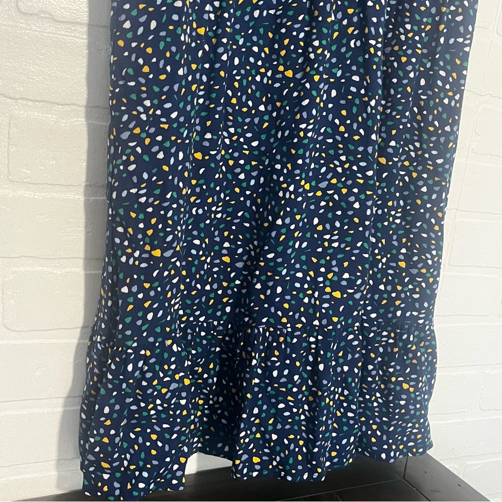 Banana Republic Womens Dress Navy Blue Flowy Rayon Dress Short Sleeves Medium - Picture 4 of 8